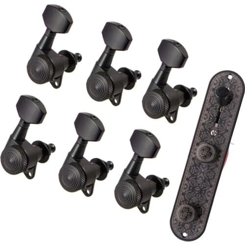 Prewired Control Plate 3 Way Switch & 6R Sealed Guitar String Tuning Pegs for Acoustic TL Guitar
