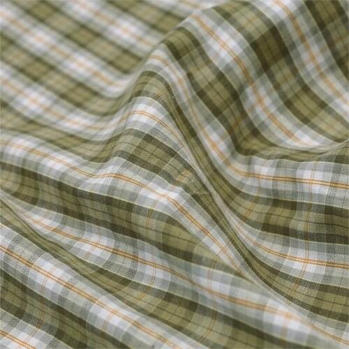 Recommended for clothes and bags Literature and art sense of yarn-dyed double-sided plaid cotton cloth