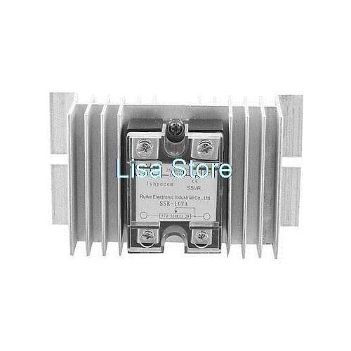 SSR Solid State Relay Voltage Resistance Regulator 10Amp 25-380VAC + Heat Sink