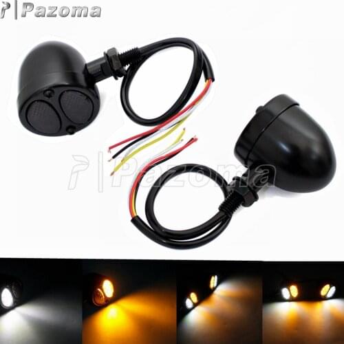 10MM Black Motorcycle LED Turn Signal Light 3 in 1 Blinker Indicator Lamp Running Light For Harley Honda Yamaha Suzuki Kawasak