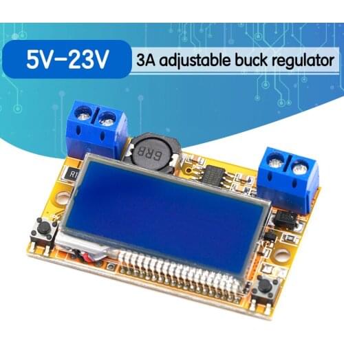 Dual Display DC-DC 5-23V To 0-16.5V 3A Max Step Down Power Supply Buck Converter Adjustable LCD Step-down Voltage Regulator
