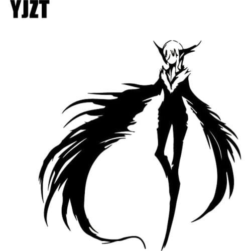 YJZT 15.1*15.6CM Cool Mystery Huge Wings Demon Car Sticker Skillful Manufacture Covering The Body Decal Black/Silver C20-1300