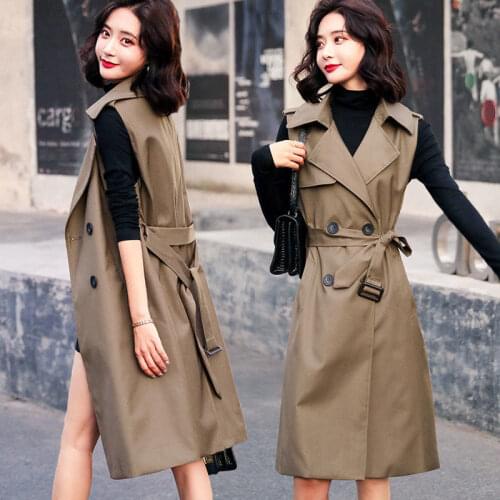 2021 New Spring Elegant Womens Office Vest Female Long Sleeveless Jacket Fashion Slim Coat Ladies Vintage Slim Outerwear H631