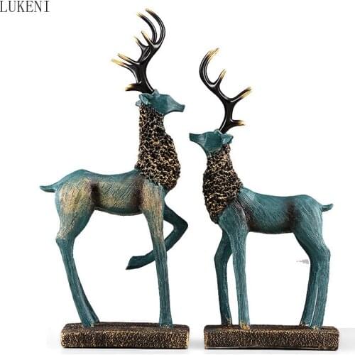 Animal Lucky Elk Decoration Creative European-style Home TV Cabinet Living Room Decoration Decoration Porch New House Gift