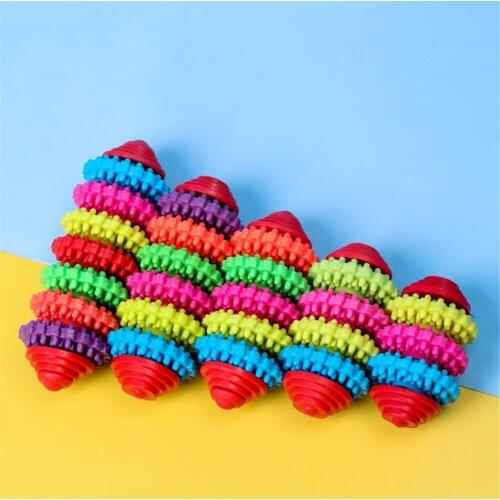 Pet Cleaning Teeth Toy Colorful Gear Gums Dog Cat Rubber Durable Puppy Dental Small Large Dogs Chew Health Train Exercise Fun