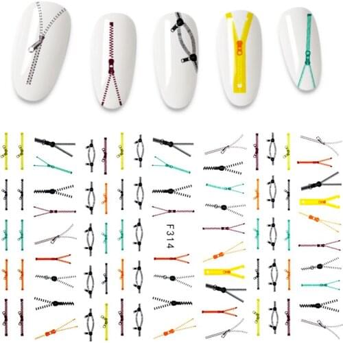 1 piece of 3D nail sticker zipper design cactus nail sticker transfer sticker nail art DIY decoration fashion