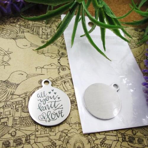 20pcs--"All you knit is love version 4"stainless steel charms 5 styles for choosing DIY Charms for necklace bracelets