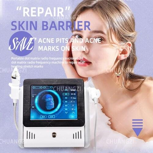 2 in 1 rf fractional micro-needle machine with cold hammer anti-acne shrink pores facial skin care tools stretch marks remover a