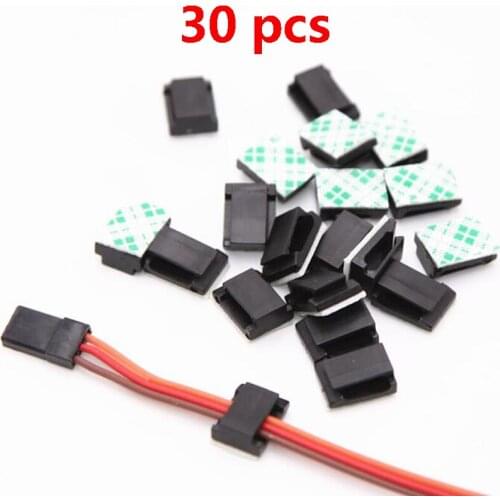 30pcs/lot RC Model Safety Cable Clip Buckle Servo/ESC Extension Wires Line Cord Fastenner Jointer with Foam Adhesive Tapes