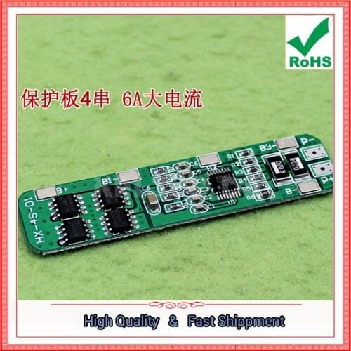 4 string 14.8V 18650 lithium polymer battery protection board charge 16.8V anti-overcharge over 6A module