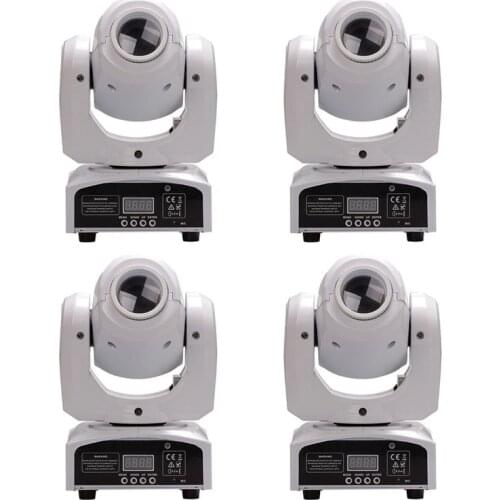 4 Pieces White Outer Skin High Quality LED Gobo Spot Lights 30W Mini Moving Head Professional DMX 9/11channels Party Stage Light