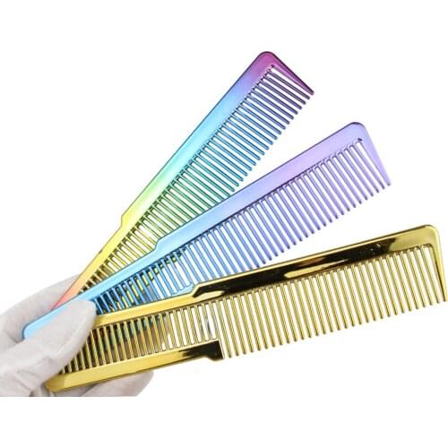Anti-static Hairdressing Combs Electroplating Haircut Hairdresser Comb Colorful Rainbow Comb Hairdressing Tool