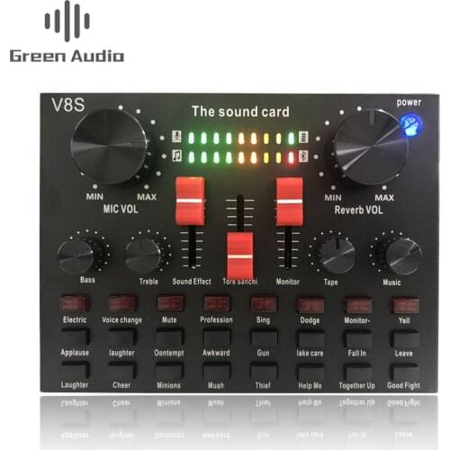 GAX-V8S Mic Sound Card BT Wireless Cellphone Connectable Electronic Equipment Live Stream Karaoke Microphone System