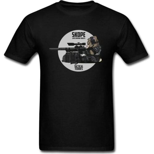 Brand Tees Brand New Tactical Bear Sniper Night Mens Cartoon Print Tshirt For Student 80s Gaming Arm Shoot T-Shirt Anime
