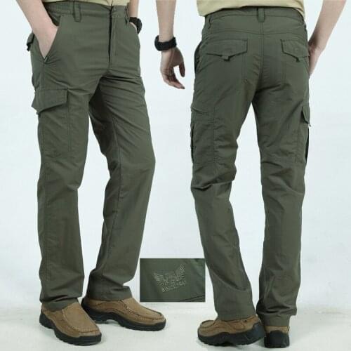 City Tactical Pants Mens Summer Casual Army Military Style Trousers Cargo Pants Waterproof Quick Dry Trousers Male Bottom