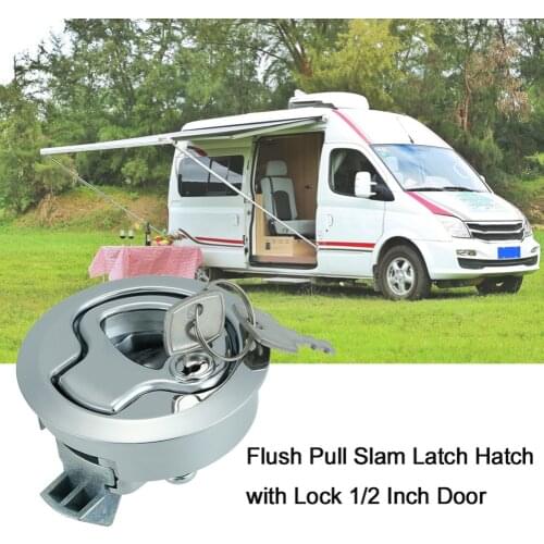 Stainless Steel 1/2" Door Lock 2" Flush Pull Slam Latch For Boat Deck Hatch Door Catch Lock Van For RV