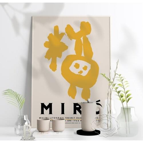 Joan Miro Art Exhibition Poster, Maleri Litografi Tresnit Radering Gouache, Joan Miro Abstract Art Vintage Print Home Decor Gift