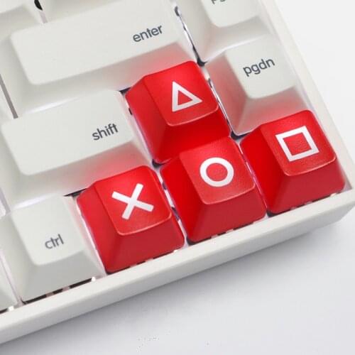 Direction keys up, down, left and right ABS mechanical keyboard personality transparent key cap R1 height PSP key cap red and bl
