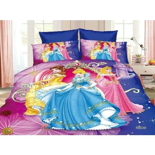 Princess bedding Sets Childrens Baby Girls bedroom decor single twin size bed sheets quilt duvet covers 3pc Orchid Blue Colored