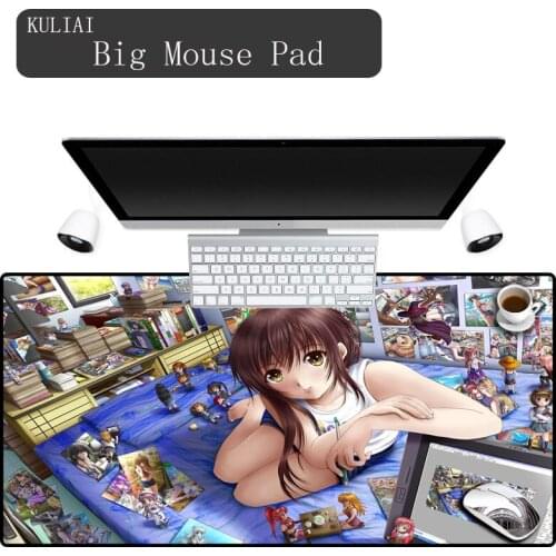 XGZ The Print Speed Study Lock Edge Sexy Girl Cartoon Mouse Pad Can Wash The Game Personality MousePad 90cmX 40cm Desk Pads