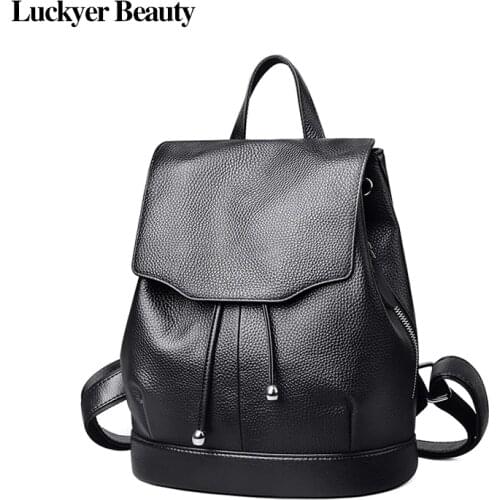 LUCKYER BEAUTY Women's Leather Backpacks