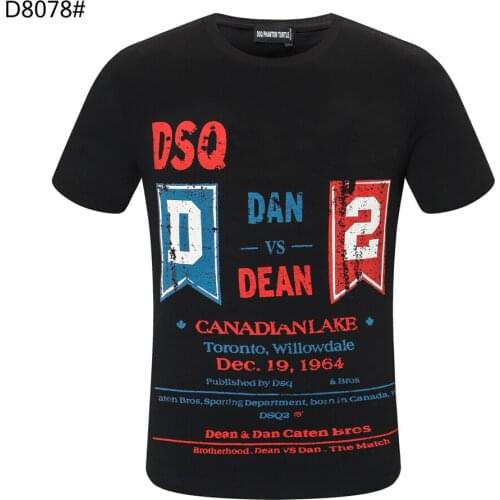 DSQ PHANTOM TURTLE Mens Short Sleeve Logo Series Graphic T-Shirt Men Fashion Print Cotton Tees Breathable Quality Tops D80781