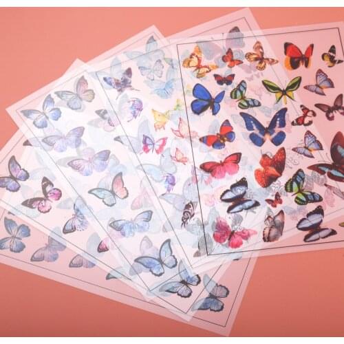 5Pcs Butterfly Resin Stickers Waterproof Transparent Decals Filling Insert Stickers Accessories for DIY Jewelry Craft Making