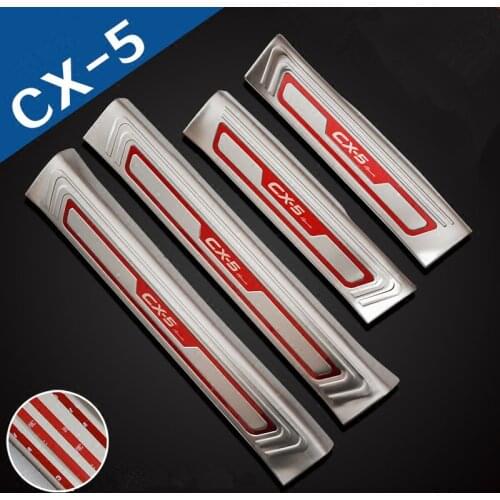NEW CX5 CX-5 Door Sill Plates Protective Guard Stainless Steel Door Sill Scuff Plates for Mazda CX-5 2018 2019