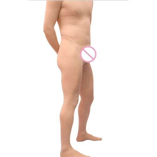 New Sexy Cosplay Full Body Bodysuit Ice Silk Transparent Zipper Open Crotch Body Pantyhose See Through Bodysuit Dance Wear FX100