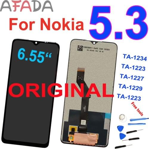 Original 6.55" LCD For Nokia 5.3 TA-1234 TA-1223 TA-1227 TA-1229 TA-1223 LCD Display Touch Screen Digitizer Assembly Replacement