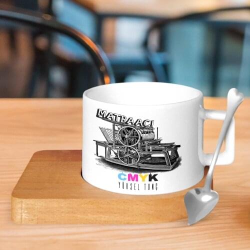 Personalized Professional Printer Wood Altlıklı Ceramic Cup