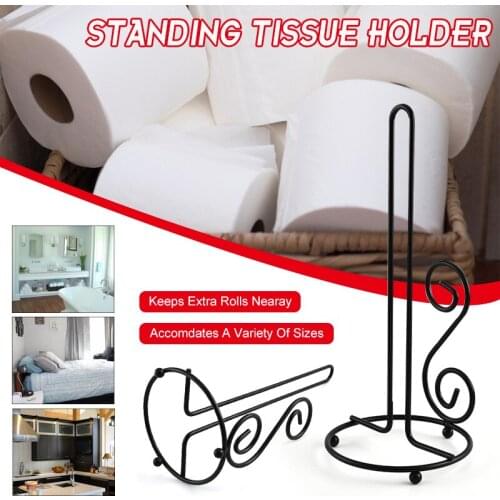 Nordic style simple flower wrought iron paper towel rack dining table kitchen storage roll holder vertical paper towel holder