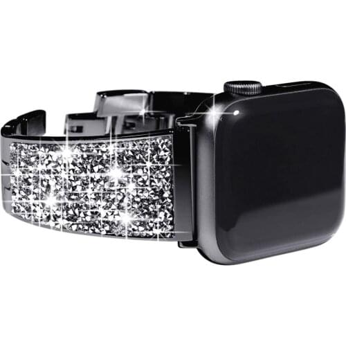Pulseira for Apple Watch Band 3 38mm 40mm Women correa Bling Bracelet for iWatch Bands 44mm 42mm Series 6 SE 4/5 Straps Metal