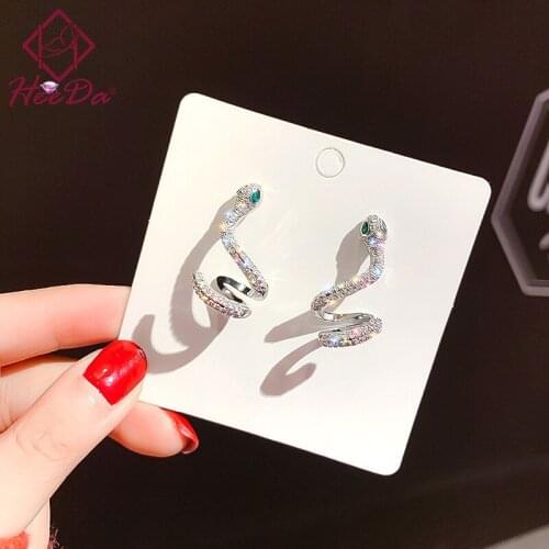 Kpop Big Name Hyperbole Snake Shape Stud Earrings for Women Fashion Creative Personality Ear Accessories 2020 New Jewelry Female