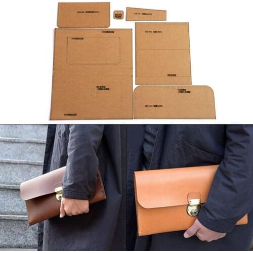 1Set DIY Kraft Paper Template Mens and Womens Casual Clutch Storage Bag Leather Craft Pattern DIY Stencil Sewing Pattern