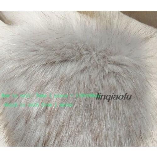 Light gray dyed tip fox fur thick plush fabric