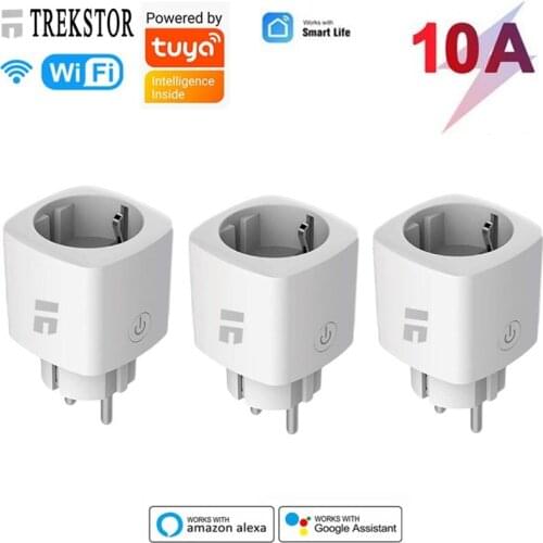 Tuya WiFi Smart Plug 10A EU Socket Power Monitor Timing APP Remote Voice Control Works with Alexa Google No Hub Required