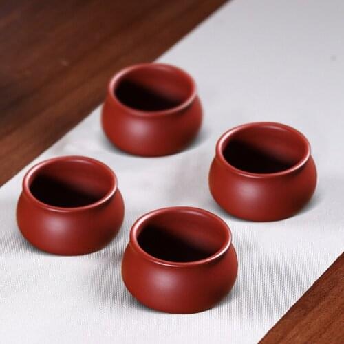 Yixing purple sand cup cup to kung fu masters cup tea cups manual dahongpao master cup single cup four groups