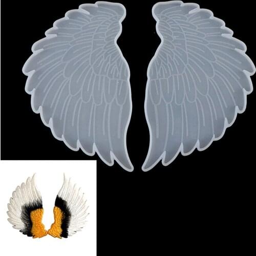 UV Resin Jewelry Liquid Silicone Mold Angel Wings Shape Resin Molds For DIY Lovers Necklace Pendant Charms Making Jewelry