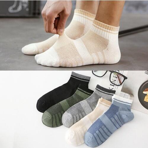 10 Pairs/Lot Cotton Mens Socks Mesh Breathable Comfortable Short Socks Male Classic Business Casual Socks Man Calcetines Homme