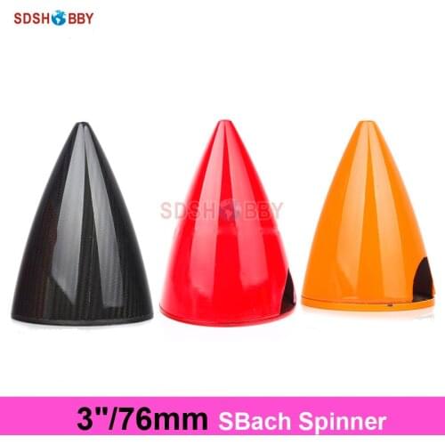 3in/76mm Carbon Fiber Verisimilitude Spinner for SBach Plane with Carbon Fiber Back Plate, 3K Surface Processed