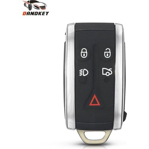 Dandkey 5pcs Replacement Car Key Case For JAGUAR X TYPE S XKR XF XK 2007 2008 2009 2010 2012 5 Buttons Remote Smart FOB Shell