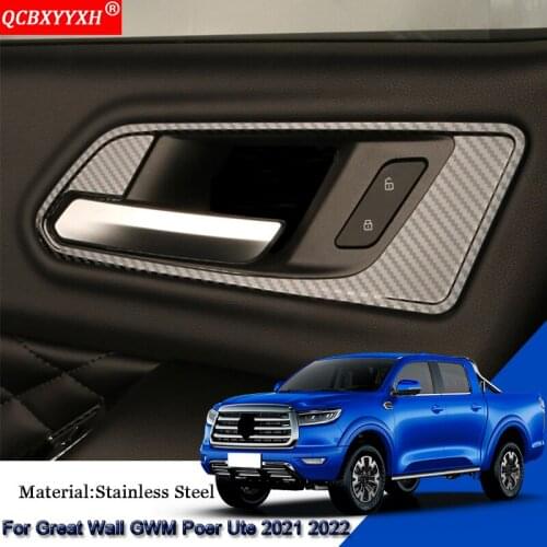 Car Styling ABS Car Interior Door Bowl Sticker Sequins Cover Frame Auto Accessories For Great Wall Cannon GWM Poer Ute 2021 2022