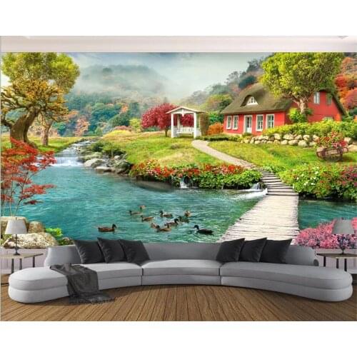 Beibehang Angepasst moderne drei-dimensionale dekorative malerei wald wasserfall landschaft 3d hintergrund papier peint tapete