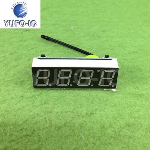 Free Ship 1PCS Red LED Electronic Clock Microcontroller Spreadsheet (Time + Temperature + Voltage) Three-in-One Spreadsheet