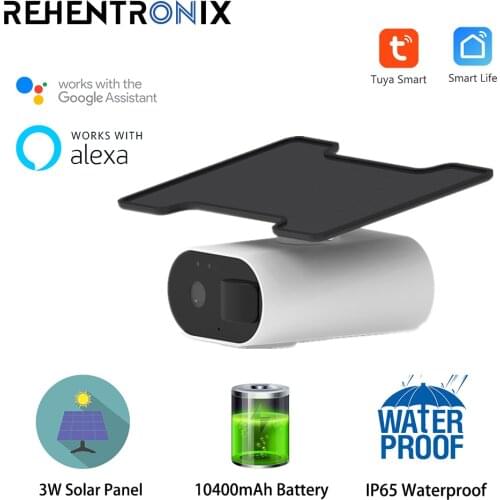 Tuya Outdoor WiFi Solar Camera 1080P HD Home Wireless 10400mAh Rechargeable Battery Powered Security Camera Support Alexa Google