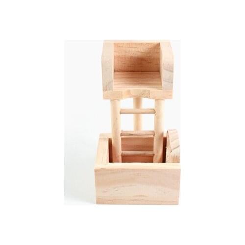 Hamster Observation Deck Log Small Pet Toy Stairs Solid Wooden Nest House Cage Villa Climbing Ladder Hamster Accessories
