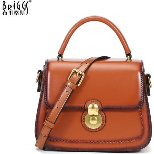 BRIGGS New 2021 Genuine Leather Women Handbag Design Brand Female Shoulder Bag High Quality Women Crossbody Small Tote Purse