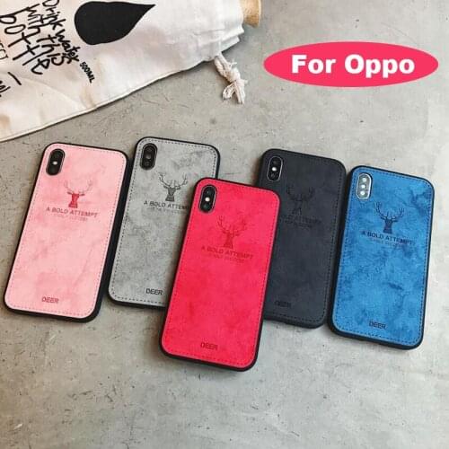 For Oppo K1 R15X R15 dream version R17 Pro Case Soft Silicone Shockproof Canvas Embossed Deer Cloth Texture Case Cover