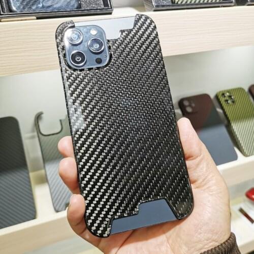 Carbon fiber case For iPhone 12mini 12 Pro Max Ultra-thin, ultra-light, high-strength protective sleeve half-enclosed hard shell